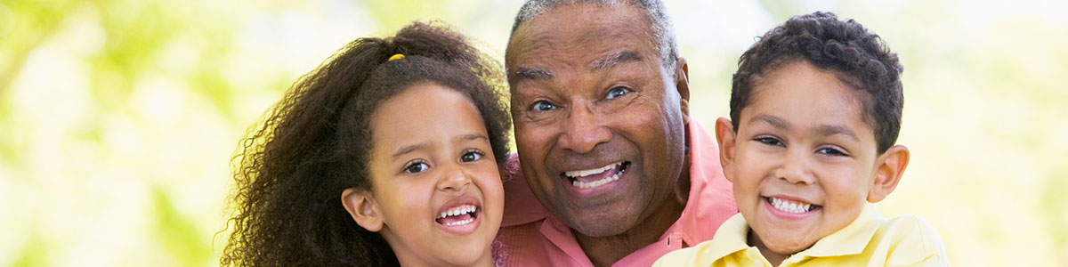 Grandfather and kids